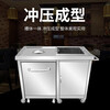 Haikodi swill garbage truck, stainless steel waste collection truck, food collection table waste cabinet, commercial kitchen canteen tableware storage and classification mobile recycling table, three compartments 2200x900x850, ready to ship quickly - supports customization - free invoicing