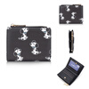 DIJIALE printed cute personality women's short wallet casual compact multi-card slot zipper coin purse unisex card holder black