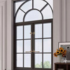 Vinoa French iron retro casement window restaurant cafe arched floor-to-ceiling window indoor study attic window customization width 80 height 120 with glass