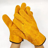 Pinzhide labor protection welding gloves, short cowhide welding gloves, high temperature resistant, anti-scalding, soft and wear-resistant, special yellow