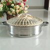 Jinggui low thatch straw wok steamer lid non-glass stainless steel wood wok iron aluminum pot rice cooker universal pot lid pot mouth inner diameter 24cm