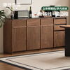 Genji Muyu solid wood sideboard restaurant slate storage cabinet black walnut light luxury cabinet home storage cabinet 1.5 meters pure black slate sideboard