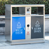 Outdoor stainless steel trash can, large recyclable classified trash bin, outdoor property park sanitation double peel bin. Please consult customer service (Jiang