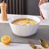 Jie Yajie ceramic soup bowl large household large noodle bowl underglaze color 7.5 inch large bowl soup basin 2 pieces white glazed