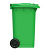 Kelibang outdoor trash can, large thickened 100L commercial plastic sanitation belt with cover wheel, industrial area property flip-top peel box, green KB1001-1