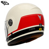 VEGA SA-71 New National Standard Retro Cruise Prince Full-face Motorcycle Helmet Men's and Women's Harley-Davidson Bluetooth Four Seasons 71 Beimei Red and Black (Free Bubble Mirror + Anti-fog Sheet) L Size