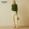 Deep Breathe DEEP BREATH Women's Round Neck Knitted Bottoming Pure Cashmere Sweater Women A300341 Olive Green M (3)