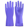 Bangshoushi rubber leather gloves labor protection 3 pairs PVC velvet thickened waterproof and oil-proof dishwashing cleaning winter warm protection 801