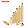 Creaby hexagonal copper column single-head spacer column support column copper screw column copper nut column chassis isolation column M4*22+6 5 pieces