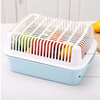 Palmerton large vegetable blue double-layer drain basket fruit basket kitchen household rectangular leaky basin plastic bowl and chopsticks drain basket green 34*26*9 cm double layer