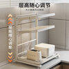 Added microwave oven rack pull-out kitchen rice cooker shelf countertop multi-functional appliance oven storage rack