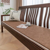 Lujie solid wood sofa cushion old-fashioned sofa cushion wooden sofa bench cushion bay window cushion wooden sofa cushion cotton and linen-coffee color 55cm*55cm single seat (thickness 2.5cm)