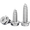 Tianzhuo Hardware 304 stainless steel cross cavity flange outer hexagonal self-tapping screw tip tail with pad screw MM3M4M5M6 304 without teeth M8*20 5 pcs