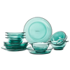 Corning tableware 12-piece heat-resistant glass tableware set Glass bowls and dishes set Lake green tableware 12-piece set