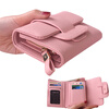 OEMG Wallet Women's Short 2023 Women's Wallet Women's Short Wallet Student Japanese and Korean Version Three-fold Coin Wallet Pink