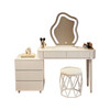 Xunhuai dressing table bedroom modern simple light luxury cream style storage dressing table storage cabinet wabi-sabi style dressing table white 100CM table + cabinet + large cloud mirror + petal chair