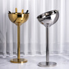 Huili large metal champagne bucket stainless steel floor-standing ice bucket integrated ice bucket home outdoor party ice bucket silver round integrated ice bucket