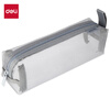 Deli transparent mesh pencil bag can be used for exams/examinations. Nylon square large-capacity portable pencil storage bag. Suitable for high school entrance examination and postgraduate entrance examination. Stylish gray school stationery gift