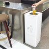 GNF square lidless trash can indoor soft metal large outdoor hotel lobby hospital shopping mall milk tea shop white