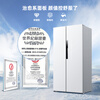 MeiLing worry-free embedded refrigerator 615 liters double-door household ultra-thin zero-embedded ultra-large capacity first-class energy efficiency air-cooled frost-free bottom cooling subsidy refrigerator white worry-free embedded BCD-615WPCZX snowy white