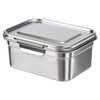Shuangshan 304 stainless steel crisper household food storage box old-fashioned lunch box lunch box sealed box for refrigerator 1600ml (length 19.3 width 15 height 8.8cm) single package