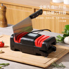 BJ Knife Sharpening Artifact Electric Knife Sharpener Fully Automatic Small Household Kitchen Knife Quick Sharpening Stone Sharpening Scissors Black and Red - Upgraded Eight Grinding Positions Comes with 3 Spare Grinding Wheels + Cleaning Brush