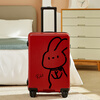 KIKITO Wedding Luggage Wedding Dowry Red Trolley Case Women's Mother Code Suitcase Customizable Leather Case Mother and Child Box-Miss A Rabbit Suit (Red) 24 inches