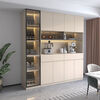 Qingfu sideboard multi-functional all-in-one wall high cabinet wine cabinet living room modern simple home kitchen storage storage cabinet milk coffee color solid wood length 1.2 meters combination 40 cabinets