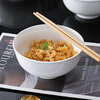 Jie Yajie ceramic noodle bowl personal white porcelain bowl Chinese style 5-inch reverse side rice bowl microwaveable 6-pack