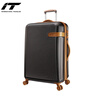 INTERNATIONAL TRAVELLER British IT Trolley Case Universal Wheel Suitcase Anti-scratch Suitcase 24-inch Ultra-Light Check Case 1762 Brown