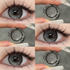 Hanyaeye Big Beauty Eye Black Color Contact Lens Annual Disposal 2024 New Black Size Diameter Natural Brown Contact Lens Color Matte Snow Mountain 14.5 0 Degree