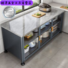 An Junsheng double-door kitchen cabinet floor-standing multi-layer slate storage cabinet multi-functional microwave oven oven cutting vegetable storage cabinet upgrade-magnetic double-door cream white 10mm thickened slate 3 layers long 120 wide 42 high 80