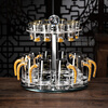 Depinte high-end liquor cup dispenser set rotating cup holder bullet cup wine glass wine set Blue Mountain wine dispenser set 10 pots 10 cups rotating cup holder