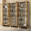 Yuechang light luxury high-end glass door bookcase modern simple study free combination large bookcase with drawer display storage cabinet six door three drawer bookcase