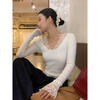 Ono Seven Days white sweater for women in spring and autumn, long-sleeved top, lazy, high-end pullover, retro lace sweater L