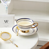 WOOCH Ouya Blue Couple Cup and Saucer Gift Box, High-End Exquisite Coffee Cup for Best Friend to Move into a New Home, Wedding Souvenir Ouya Blue Series Cup and Saucer Matching Cup + Platinum Gift Box