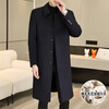 Winter windproof collar mid-length woolen coat for men youth casual loose fashionable woolen coat thickened windbreaker navy blue 8806 XL / 110-125 catties