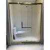 CLCEY bathroom dry and wet separation bathroom partition toilet screen glass sliding door straight shower room extremely narrow edge 304 stainless steel black frame does not contain steam