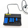 18650 lithium battery charger 3.7V 4.2V multi-functional stand charger headlight fan flashlight fast charge 10-slot fast charge 1 (6A high current) anti-reverse connection