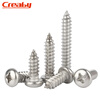 Creaby304 stainless steel cross round head self-tapping screws pan head cross recessed wood screws tip tail self-tapping screws M3x6 100 pieces