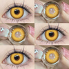 Elofe Mandrill golden contact lenses COS Genshin Impact red blue green purple brown color contact lenses Dawn Gold 0 degree