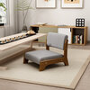 He Jiagong bed comfortable chair tatami seat Japanese backrest stool solid wood bay window bed for sedentary footless legless chair with legs off-white lamb wool wood color chair