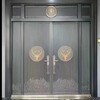 Chenyuju villa door rural zinc alloy double-open imitation copper door household anti-theft door cast aluminum four-door self-built house entry door style 7
