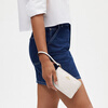 COACH new product COACH/Coach Outlet Women's Classic Logo Presbyopic Short Leather Corner Zipper Wallet Card Holder IM/Chalk White