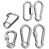 Tianzhuo Hardware 304 stainless steel spring buckle carabiner safety buckle key chain gourd buckle nut spring band ring buckle dog chain buckle M4 (standard type) 2 pieces