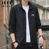 JEEP SPIRIT Jeep Jacket Men's Trendy Autumn and Winter Jacket Men's Stand Collar Slim Clothes Black XL