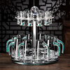 Depinte high-end liquor cup dispenser set rotating cup holder bullet cup wine glass wine set Blue Mountain wine dispenser set 10 pots 10 cups rotating cup holder