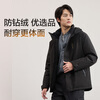 Jing Tokyo Made Down Jacket Men's 90 Down Thick Commuting Short Autumn and Winter Hooded Warm Jacket Black L(175/96A)