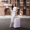 Samsonite suitcase 25-inch trolley case simple large wave suitcase KJ1 lilac purple checked password box