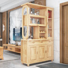 Mu Zhengmei new Chinese style shoe cabinet multi-functional living room partition cabinet entrance double-sided solid wood wine cabinet wall storage home wine rack 1.6 beech color